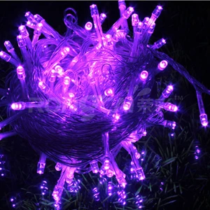 RGB светодиодный гирлянда 10 метров Рождественские огни водонепроницаемый Наружное Декоративное освещение 110 В 220 В RGB светодиодный гирлянда сказочные огни - Испускаемый цвет: Purple