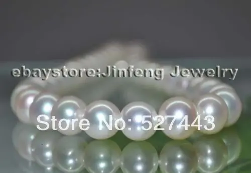 

Wholesale free shipping >>High luster 9.5-11mm near Round freshwater pearl necklace