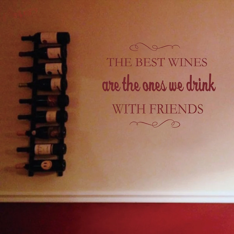 

WINE Cellar Bar Pub Vinyl WALL DECALS ART DECOR - BEST WINES WITH FRIENDS WALL STICKER