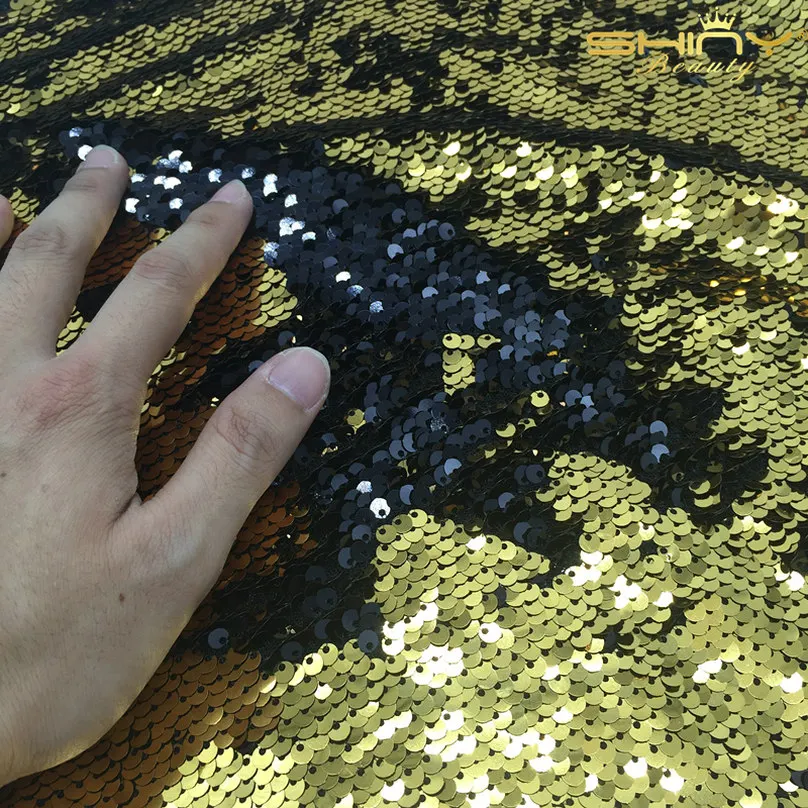 Black gold 5mm Fabric Sequin Photography Backdrop 8FTx8FT Photo Booth for Wedding Party Best Decoration