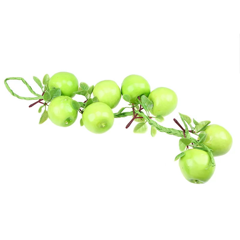 WHISM искусственные фрукты, струны, реалистичные, банан, яблоко, лимон, букет, искусственные фрукты для украшения свадебной вечеринки - Цвет: Green Apple