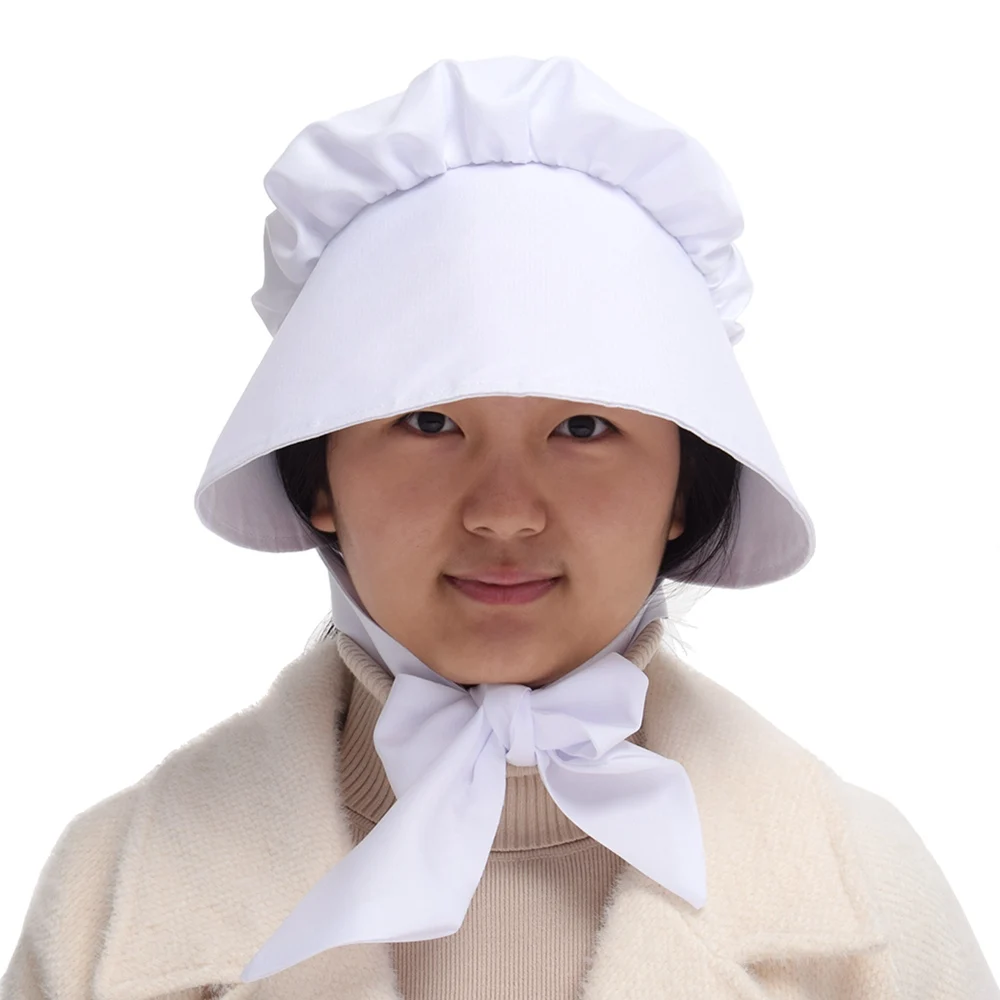 

Vintage Bonnet for Handmaids American Pioneer Maid Cosplay White Sun Hat