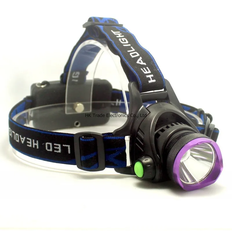 290 Супер светло-фиолетовый головка CREE XM-L T6 светодиодный 2000 люмен велосипедный Фонарь налобный фонарь+ батарея+ стены Зарядное устройство+ Автомобильное Зарядное устройство