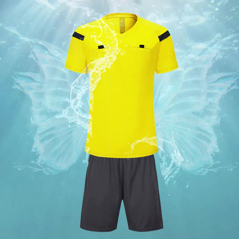 Football uniform sports uniform sets Soccer referee uniform sets 0118 polyester adults men's