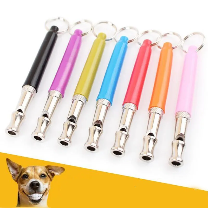 UltraSonic Sound Dog Training Metal Whistle Flute Portable Keychain
