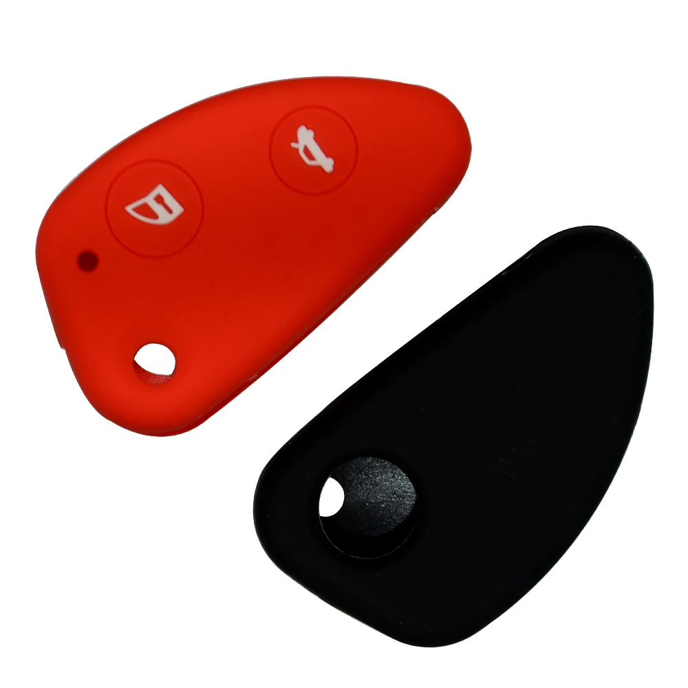 Car Key Silicone Rubber FOB Cover Case Set Shell Protect for Alfa Romeo 147 156 166 GT JTD TS Flip Folding 2 Buttons Remote (4)