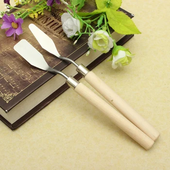 

Wholesale 1Pcs Hot Sale Oil Knives Artist Crafts Stainless Steel Spatula Palette Knife For Oil Painting Art Supplies