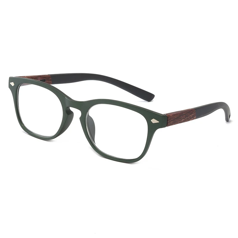 Higodoy пластиковые модные очки для чтения старые прозрачные квадратные очки мужские и женские зеркальные удобные очки для чтения - Цвет оправы: green