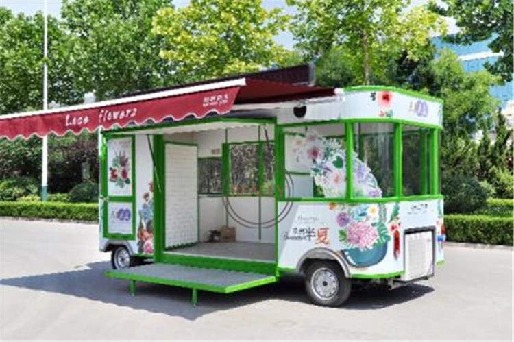 

electric Ice Cream street shop fast Food Trucks mobile Fruit vending Cart