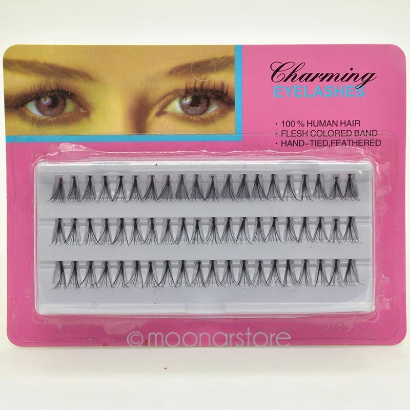 

60pcs Women Fashion Makeup Individual Black False Eyelash Cluster Extension Set 8/10/12mm False Eye Lashes