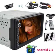 Android 7.1 Car Stereo 2Din Bluetooth Radio Support GPS Navigation, USB/SD, 3G WIFI, Backup Camera, OBD2, Subwoofer+Wireless Cam