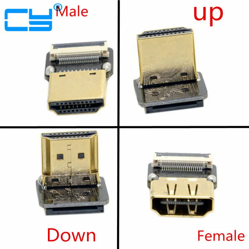 

FPV HDMI Type A Male/Female Connector Up/Down Angled 90 Degree for FPV HDTV Multicopter Aerial Photography