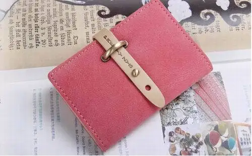 26 страниц новые модные женские клетчатые кожаные бизнес держатели кредитных карт кошельки Чехлы carteira feminina 40 - Цвет: red