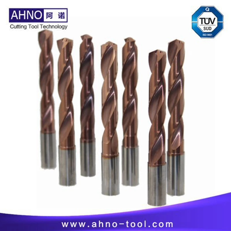 AHNO высокое качество Coalt Twist Drill Bit 5xD с 2 внутренними охлаждающими отверстиями, AlCr-based медное покрытие Balzers