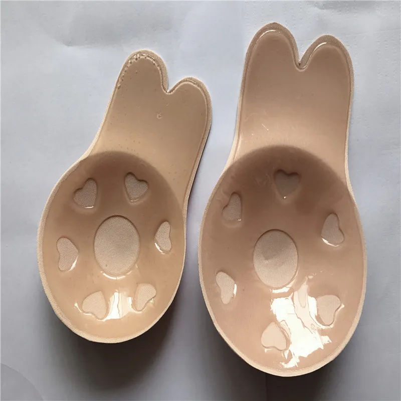 

2pairs/New design rabbit ear shape hot women great push up invisible bra lif up breast silicone strapless bra