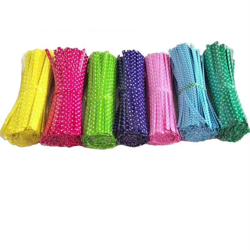 

9cm/100pcs Colorful Wire Belt Baking Bags Twist Tie Packaging Rope Cookies Lollipop Bakery Bag Seals Wedding Party Package Gift