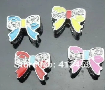 

Wholesale 100pcs 8mm bow tie slide charms fit 8mm Wristband