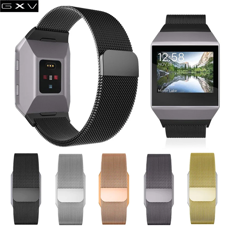 

GXV Stainless Steel Milanese Magnetic Fitbit Ionic Replacement Sprot Strap Accessories for Ionic Fitbit Smart Watch Women Men