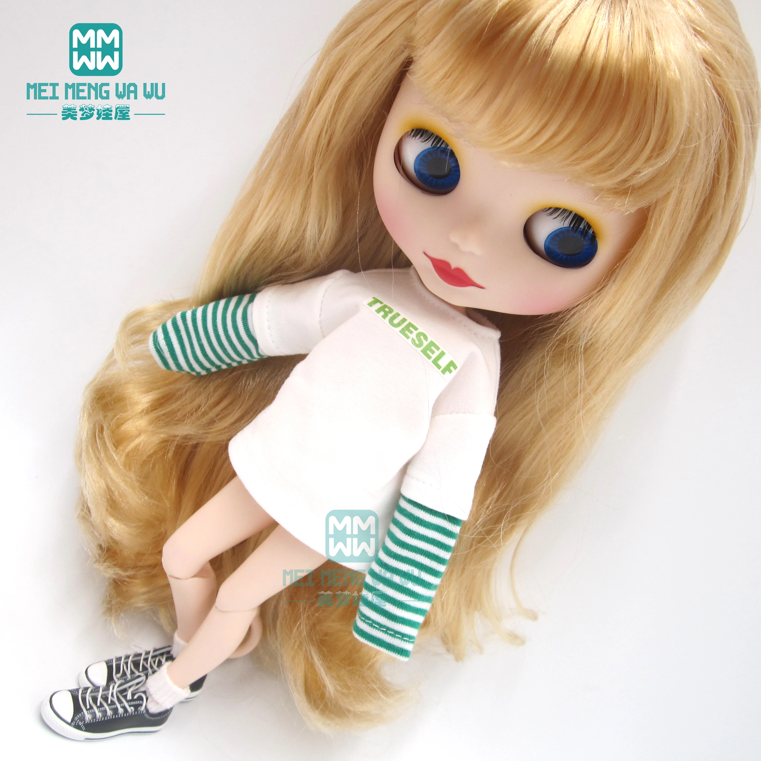 1 шт., одежда Blyth doll, Повседневная Длинная футболка, толстовка с надписью для Blyth Azone 1/6, аксессуары для кукол