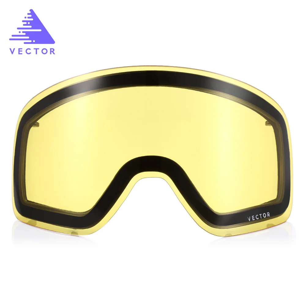 Очки для лыжного спорта с двойным слоем, противотуманные оригинальные сменные линзы, лыжные снежные очки, очки для сноуборда, UV400 для лыжных очков - Цвет: Yellow