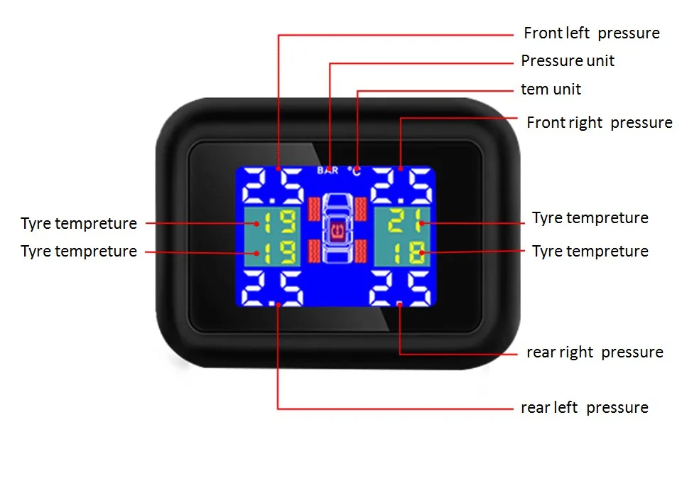 Умный автомобиль TPMS система контроля давления в шинах прикуриватель цифровой ЖК-дисплей автоматическая система охранной сигнализации s давление в шинах