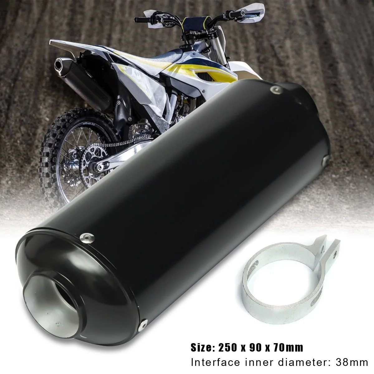 

38mm Universal Motorcycle Exhaust Muffler Pipe Removable Silencer Pit Dirt Bike