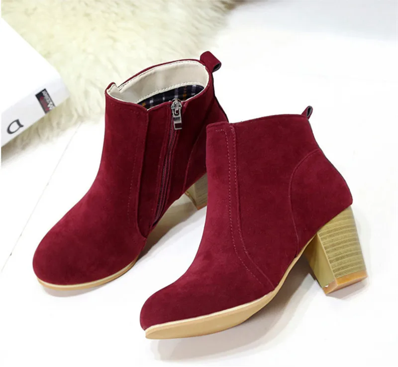 

New Women Booties Shoes Flock Pointed Toe Zipper Cotton Fabric Ankle Boots For Women Casual Lady Boot Female Pumps Boots Shoes