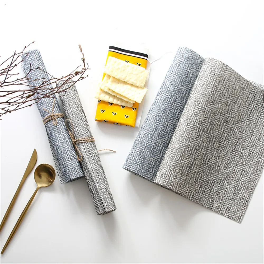 قطع قماش توضع تحت الأغراض المختلفة مصنوعة من الكلوريد متعدد الفينيل المائدة طاولة طعام حصيرة للماء الحرارة العزل عدم الانزلاق هندسية كوستر ...