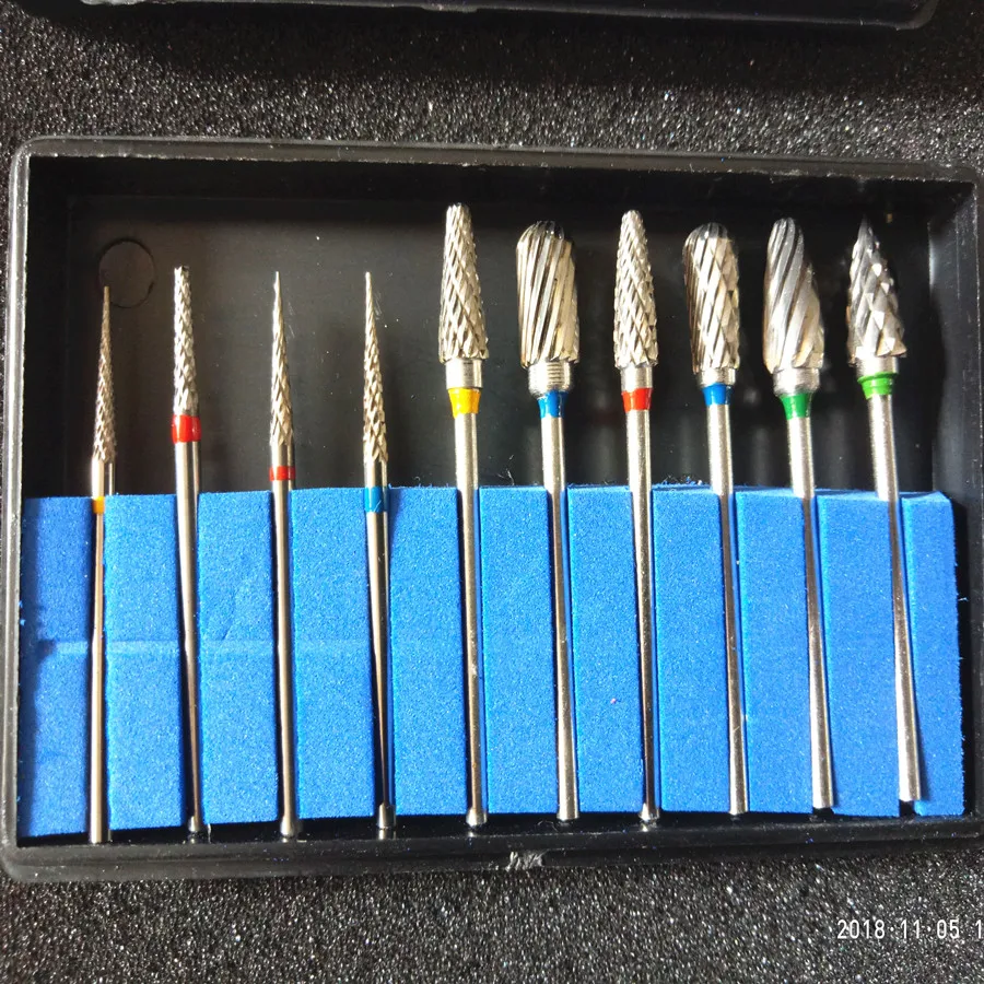 Conjunto de Brocas Dentárias de Aço Brocas de Carboneto de Tungstênio para Laboratório Material de Tungstênio e Aço para Moagem 4 Dental Brocas & Brushes