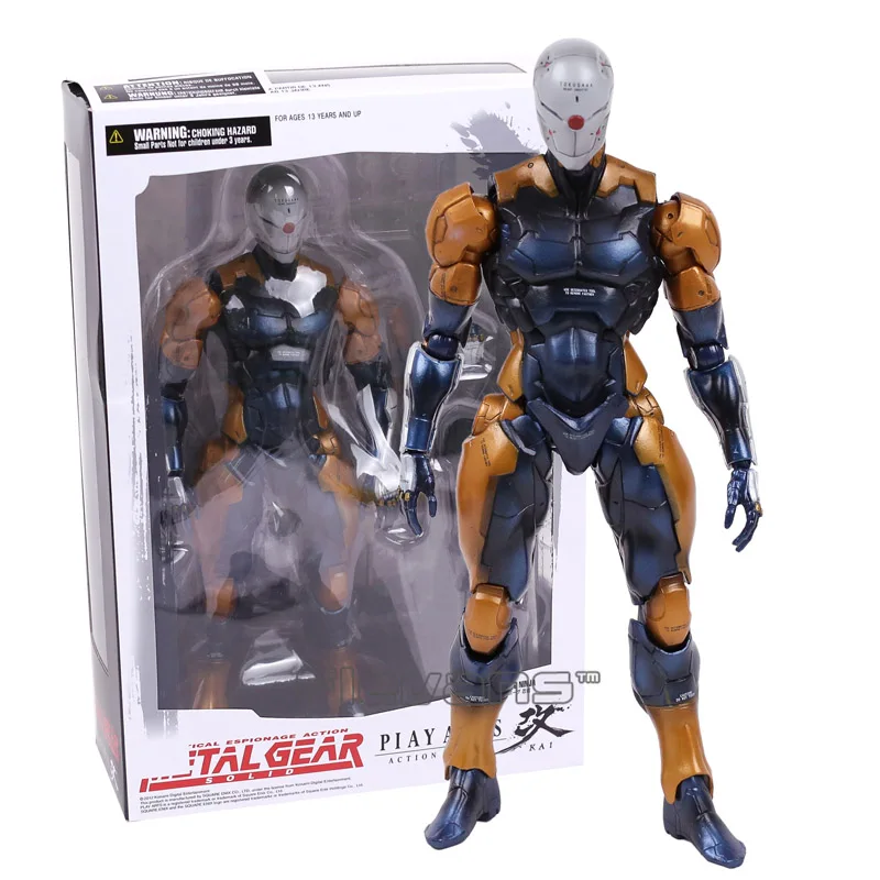 Play Arts Kai Metal gear Solid Revoltech Серая лиса киборг ниндзя ПВХ фигурка Коллекционная модель игрушки - Цвет: boxed