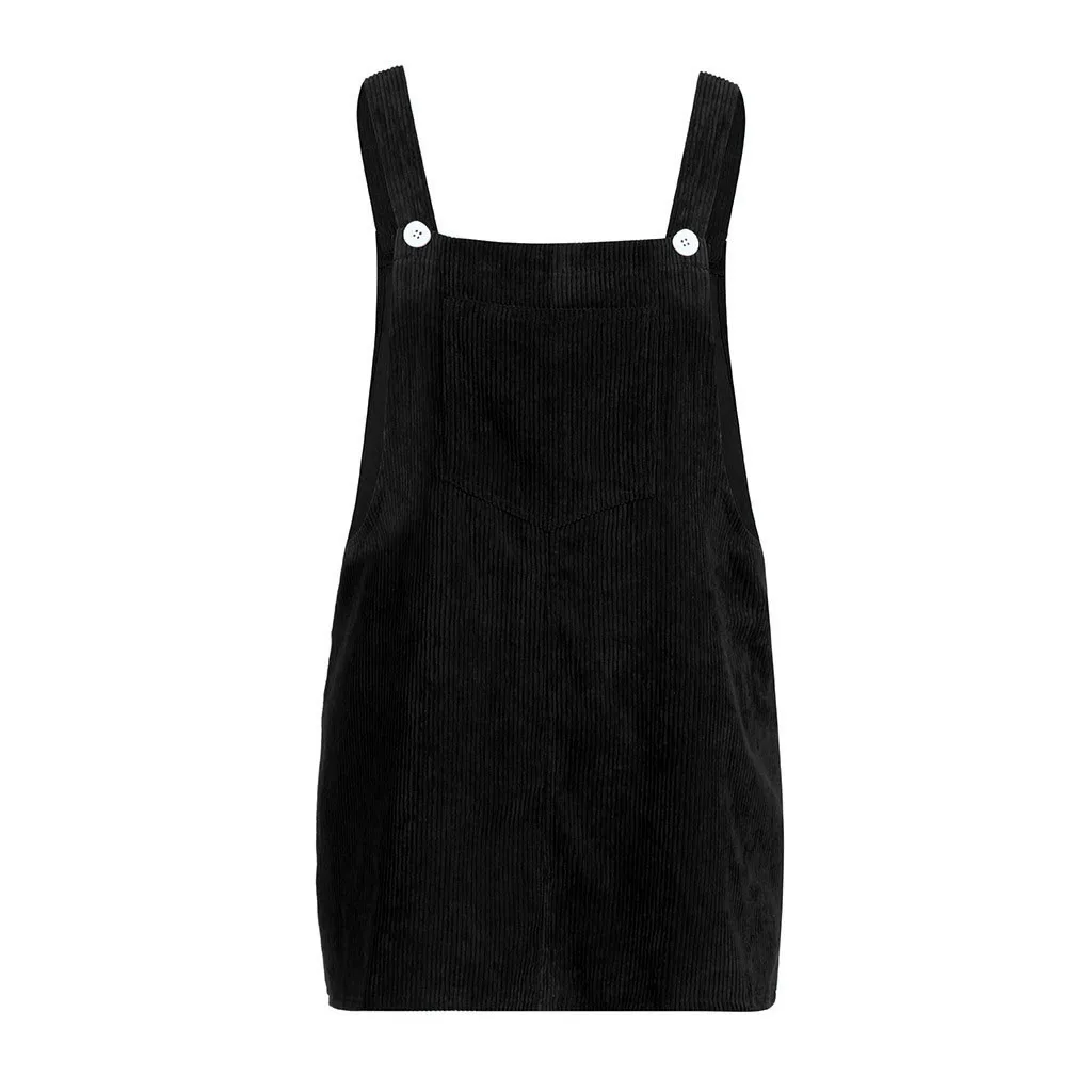 

Clothing women's Summer New Corduroy Straight Cute Pocket Solid Color Wild Casual Mini Dress 2XL
