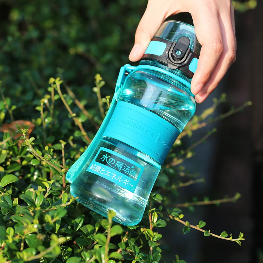 UZSPACE الرياضية المياه زجاجة 350 مللي تريتان نوعية جيدة الطفل مانعة للتسرب جولة المشي المحمولة حبل الشاي بلدي المفضلة زجاجة BPA الحرة