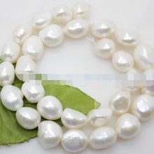 00607 натуральный белый Большой барокко Жемчужный Камень 11-13 Шарики 1" Изготовление ювелирных изделий 5 нитей