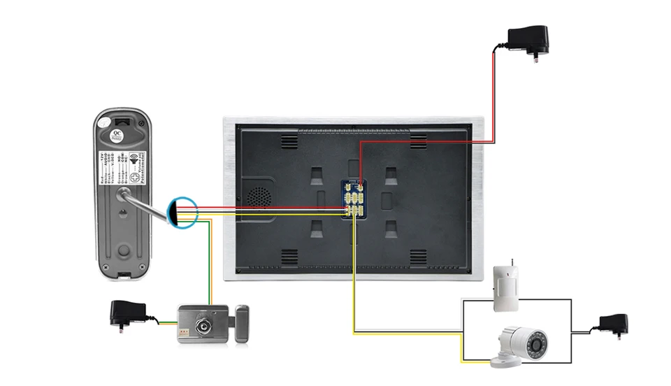 10 ''1200TVL телефон видео домофон 4-проводной дверной звонок безопасности доступа Системы широкий угол обзора объектива обнаружения движения