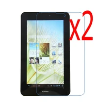 2x пленки+ 2x чистой тканью, прозрачные ЖК-дисплей Экран Защитная пленка защита для HuaWei MediaPad 7 Vogue S7-601 S7-601w S7-601u S7-601c 7"