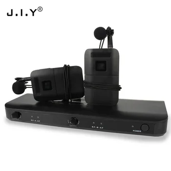 

Wireless collar clip microphone VHF 2 channels wireless microphone system conference teaching speech stage lavalier Microphone