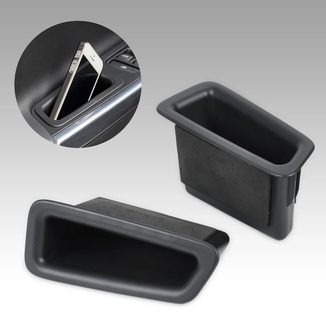 

CITALL 2Pcs Black Color Front Door Container Armrest storage box For VOLVO S60 V60 2010 2011 2012 2013 2014 2015