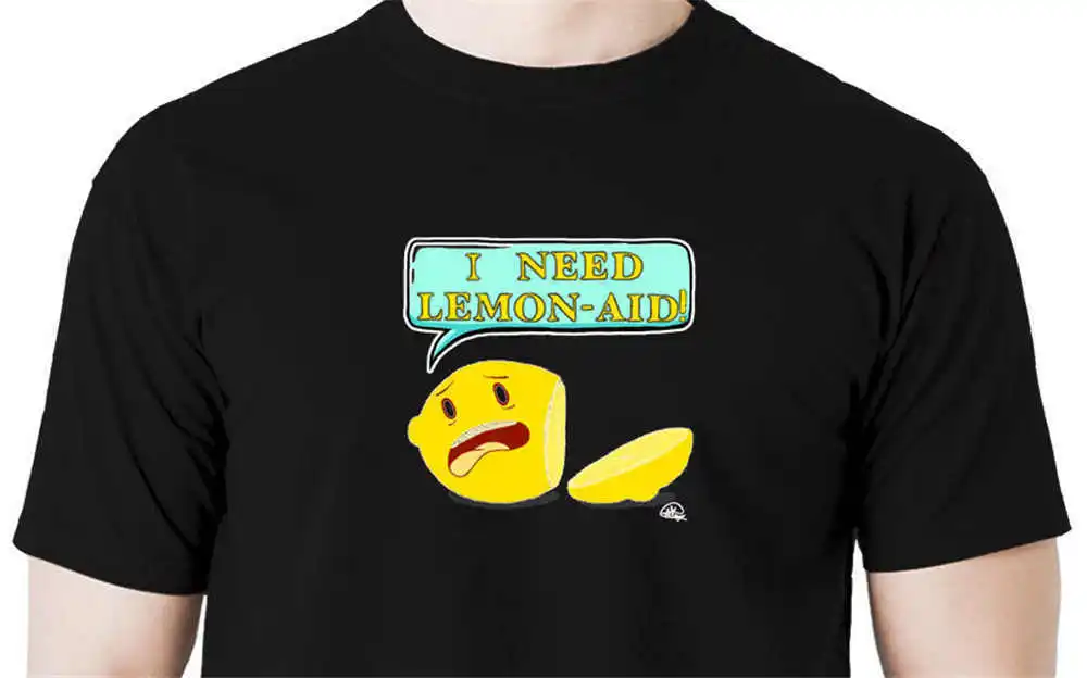 Лето 2018 известная марка мне нужно лимона помощь футболка смешные Пун принт футболка S O шеи Рубашка с короткими рукавами
