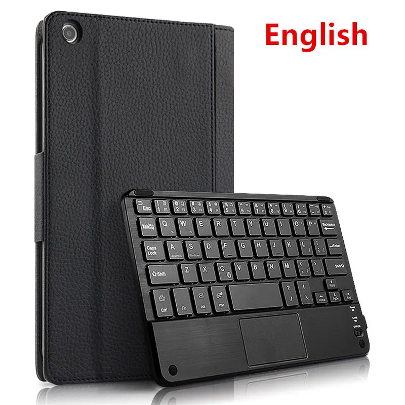 Чехол с беспроводной Bluetooth клавиатурой для huawei MediaPad M3 lite 8,0 CPN-W09 AL00 защитный чехол из искусственной кожи M3 Lite 8 планшет мышь - Цвет: black English