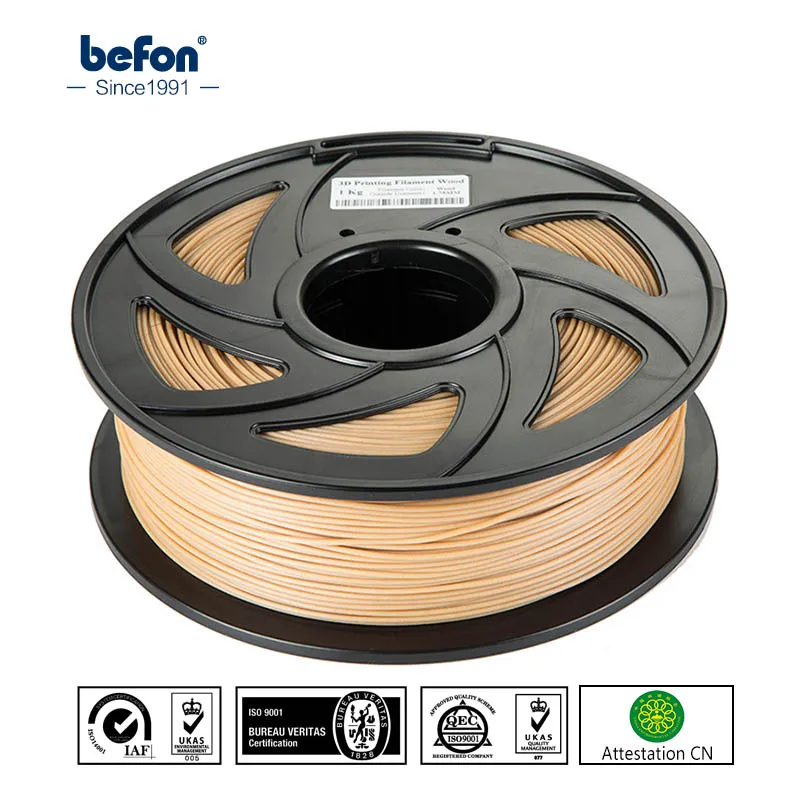 

befon Wood PLA 3D Printer Filament Black White 3D Printing Material 1.75mm 1.75 1KG 1 KG for MakerBot eco-friendly