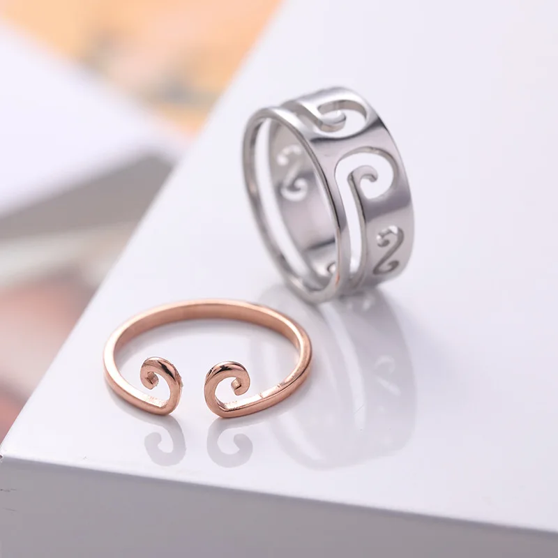 

HFYK 2019 Popular I LOVE YOU Lovers' Rings For Women Men Unique Stainless Steel Ring Stainless Steel Jewelry Aneis Anelli Anillo