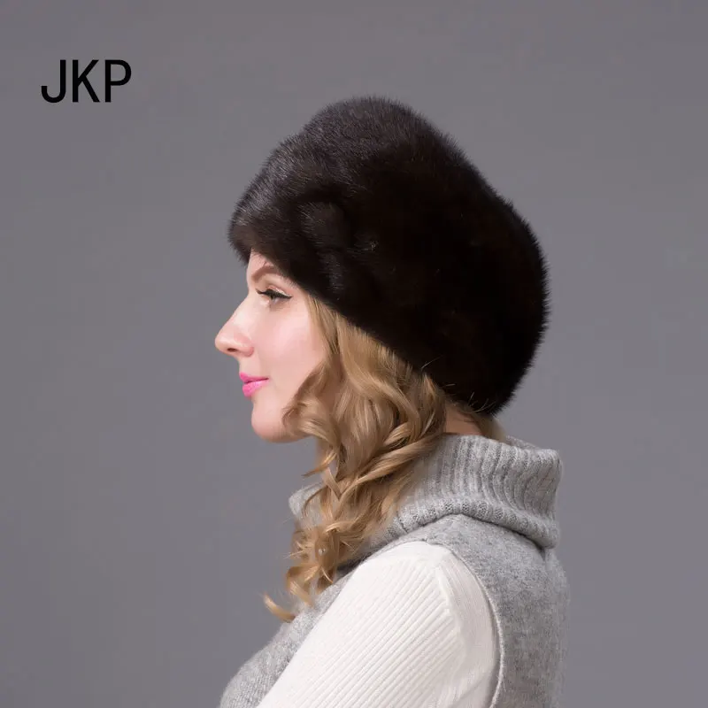 JKP натуральный мех норки шапки для женщин skullies beanie Новое поступление модные высококачественные женские меховые модные теплые шапки DHY-65