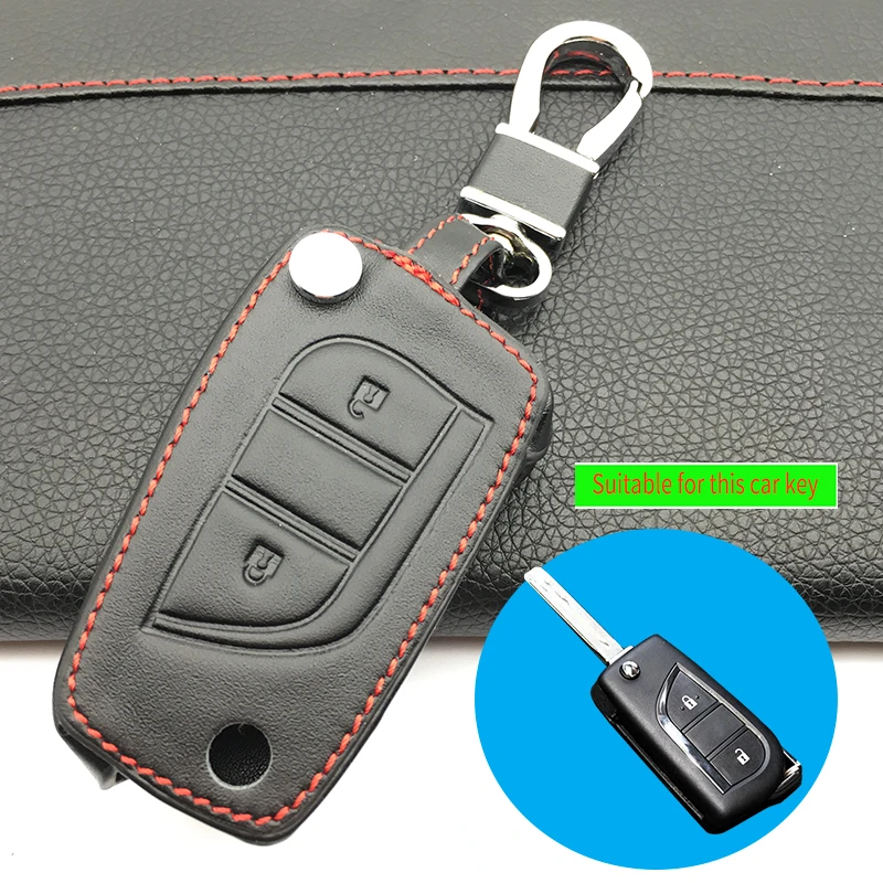 100 leather car key case car key cover for Toyota Avensis Corolla