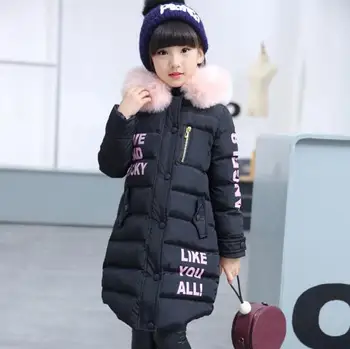 

2019 Girls Winter Coat Children Casual Outerwear Fashion Warm Long Thick Hooded Jacket Teenage Girls Kids Parkas Girl Clothing
