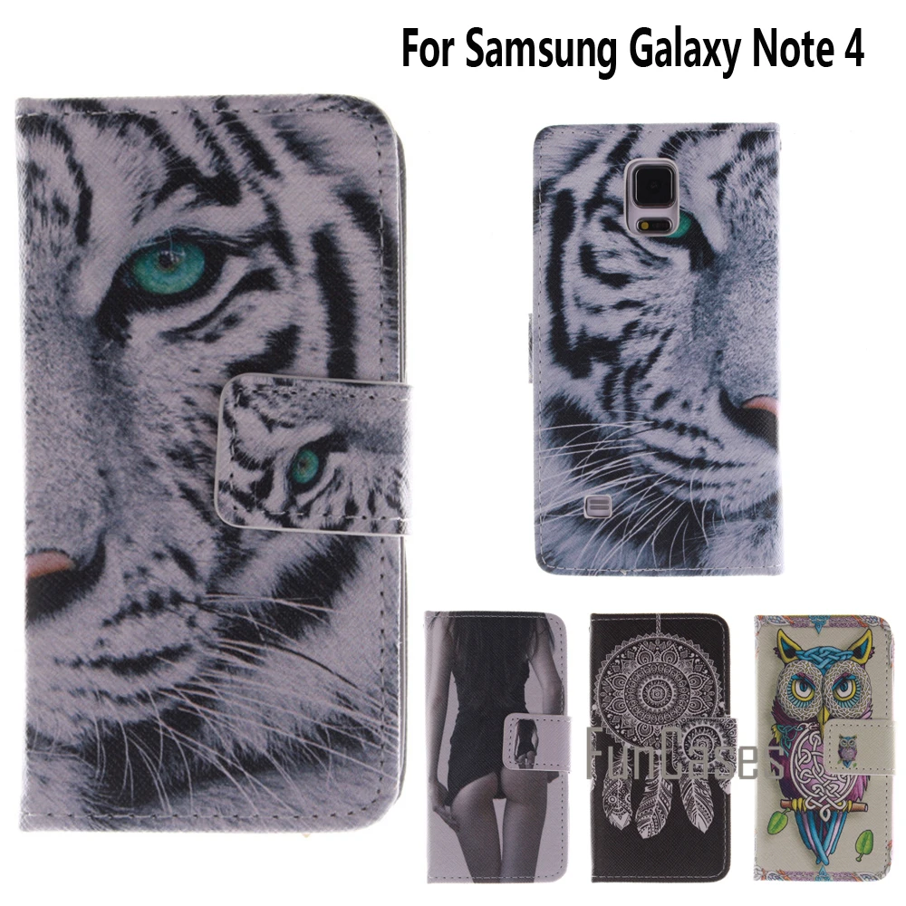 Case for coque Samsung Galaxy Note 4 Case for fundas Samsung Note 4 Cover Case Note 4 IV N9100 N9108 + Stand Card Holder