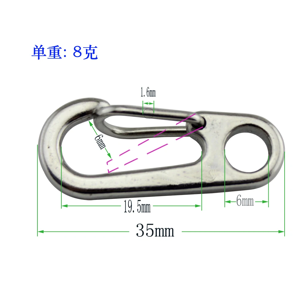 

2PCS Small 304Stainless Steel Egg Shape Spring Snap Hook Quick Link Carabiner