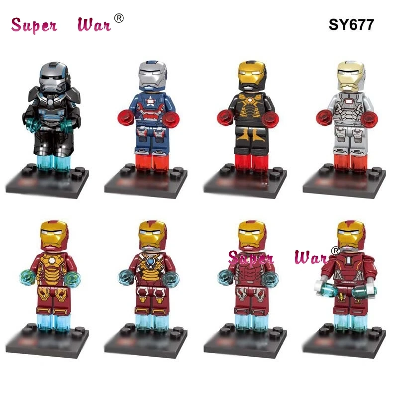 10Set-SY677 10 комплектов комиксов Marvel серии 6 Мстители Тор Железный человек Халк, Бэтмен супер человек Росомаха блоки игрушки модель кирпича детей - Цвет: 10Set-SY677