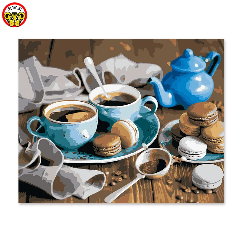 

painting by numbers art paint by number breakfast restaurant kitchen hotel decorated by hand