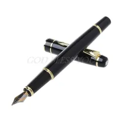 Hero 1501 черный с золотой отделкой Стандартный F перьевая ручка подарок