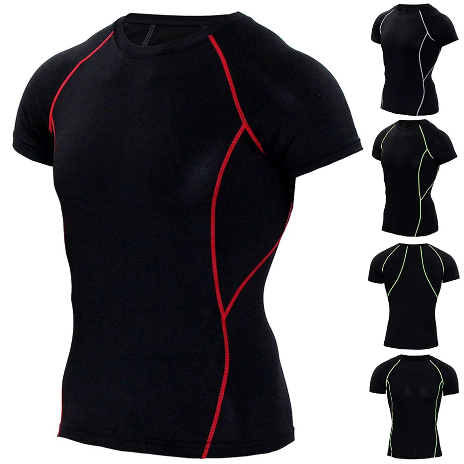 

ZOGAA t shirt men Solid color short-sleeved tights workout clothes men sports cool outdoor sweat-absorbent quick-drying t-shirt